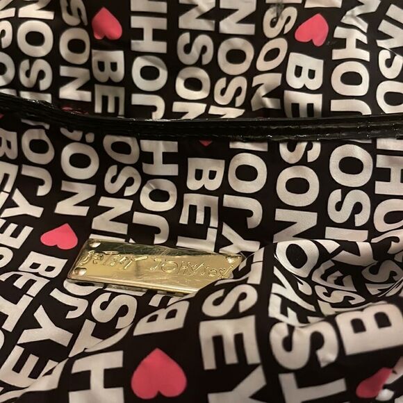 Betsey johnson bbw logo & hearts hobo crossbody bag /purse - Picture 5 of 8
